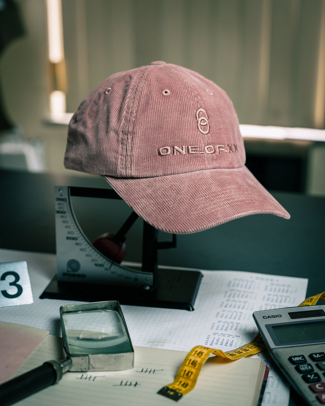Cap 03 – Faded Pink Corduroy (One of 13) – Front Embroidery