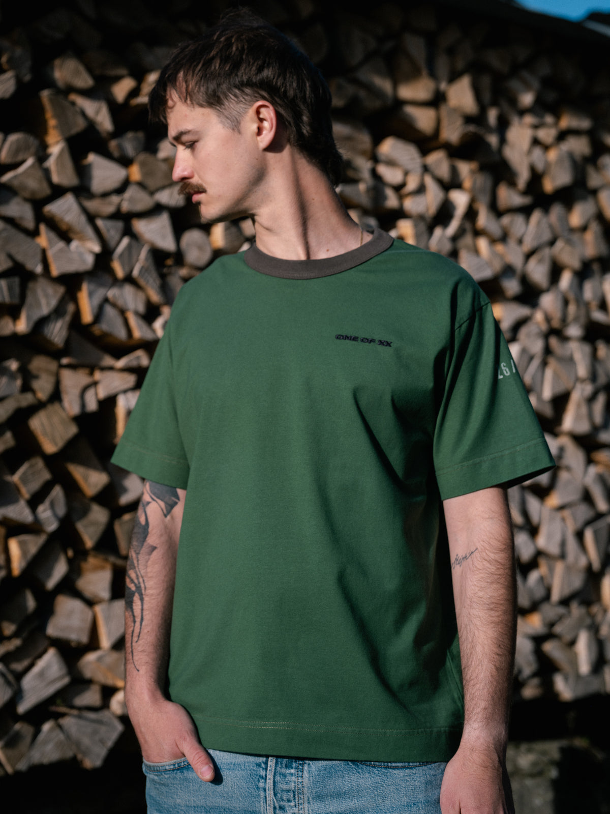 Forest Green Contrast T-shirt - One of 82