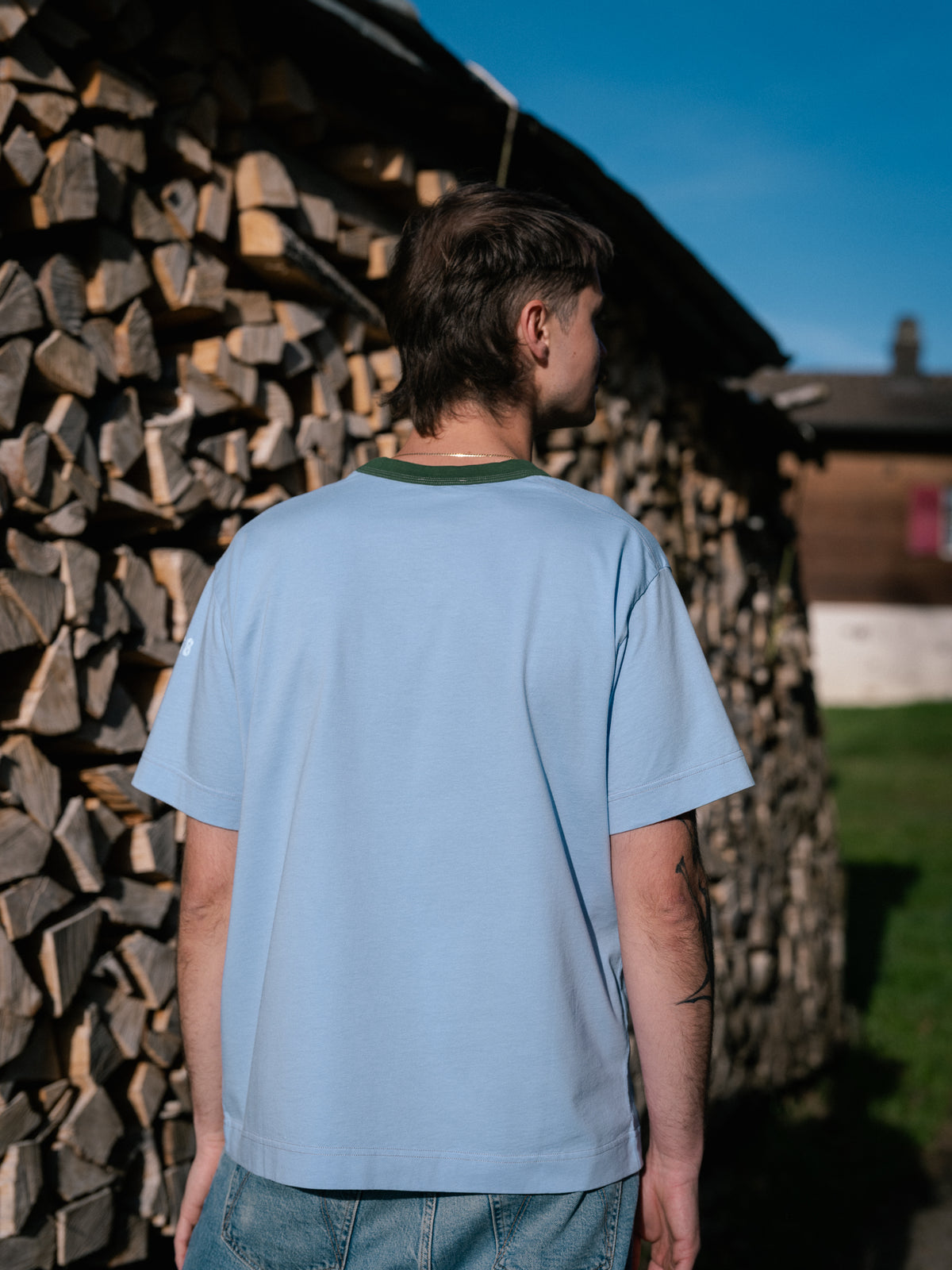 Light Blue Contrast T-shirt - One of 68