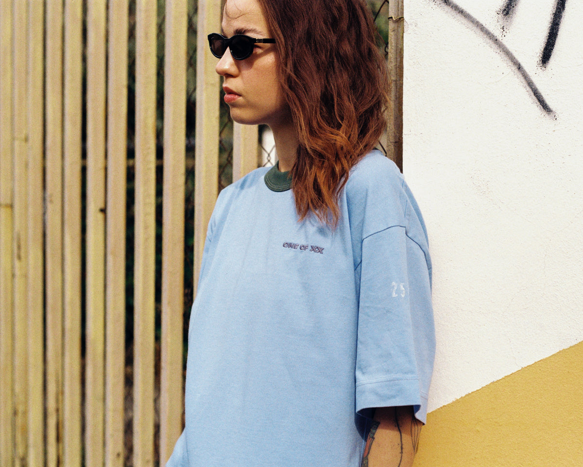 Light Blue Contrast T-shirt - One of 68
