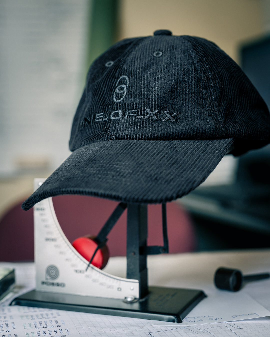 Cap 01 – Black Corduroy (One of 4) – Front Embroidery