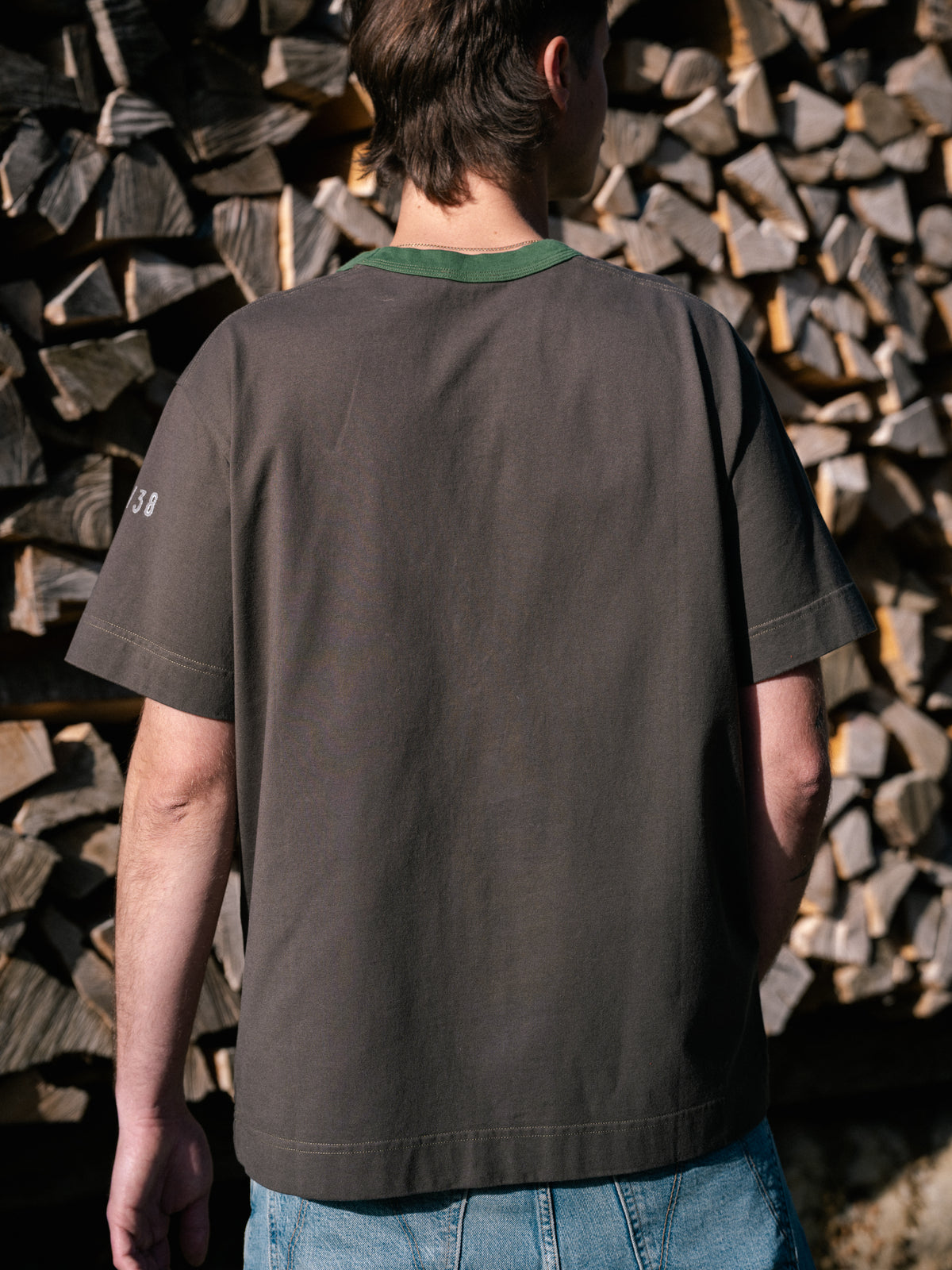 Dark Khaki Contrast T-shirt - One of 38