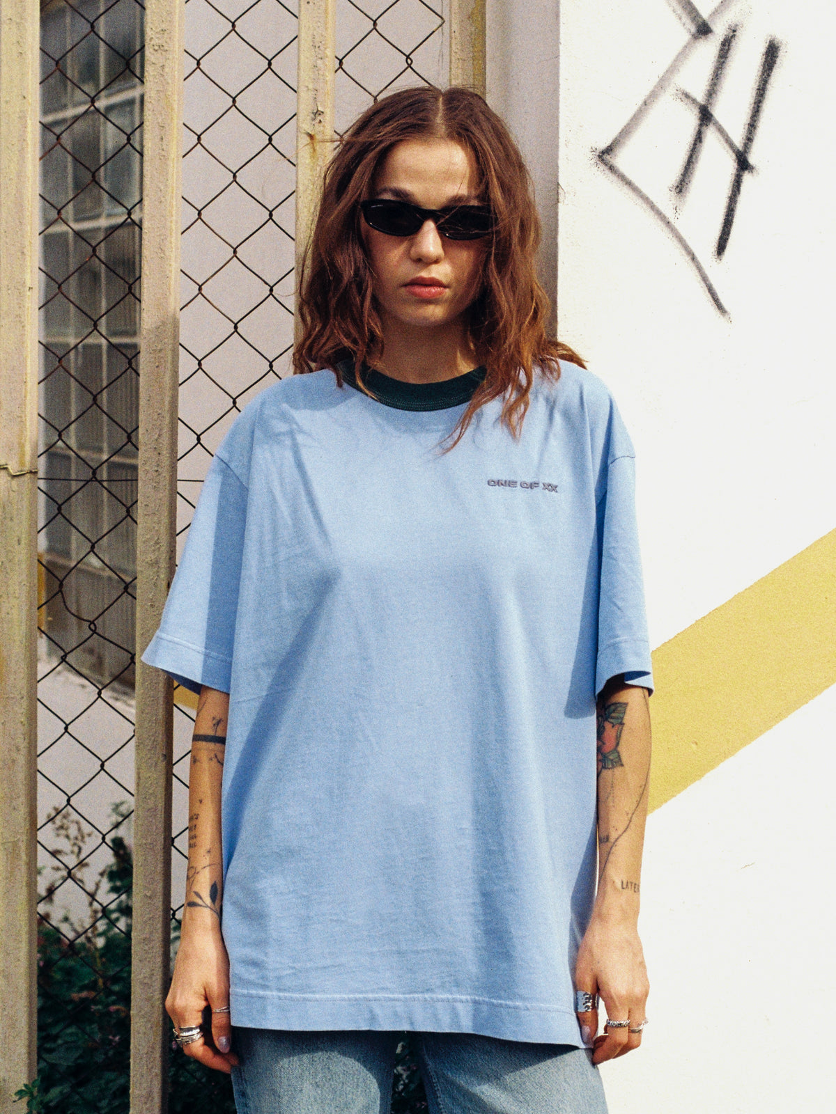 Light Blue Contrast T-shirt - One of 68